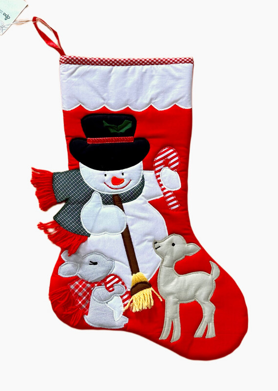 Snowman With Animals Stocking / 25*45 cm / جورب رجل الثلج مع حيوانات