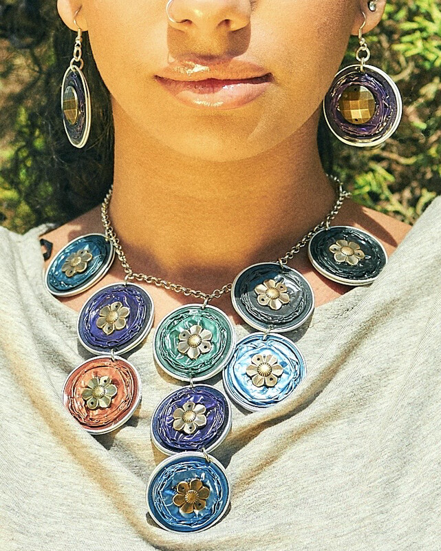 Set Of Double Nespresso Necklace &amp; Earrings / طقم عقد نسبرسو مزدوج و حلق