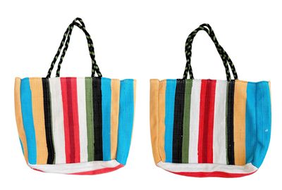 Woven Striped Bag / 40*50 cm / شنطة نسيج مقلمة