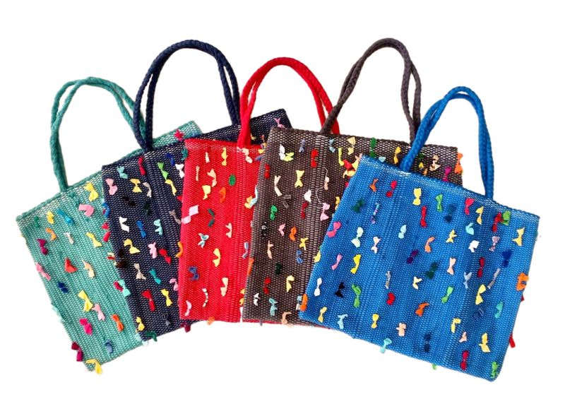 Woven Tote Bag ( Bow ties ) / 40*45 cm / شنطة نسيج ( فيونكات )