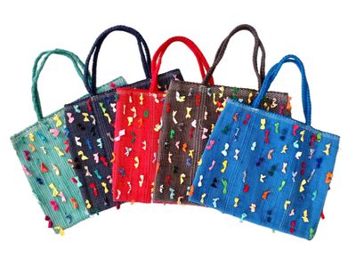 Woven Tote Bag ( Bow ties ) / 40*45 cm / شنطة نسيج ( فيونكات )