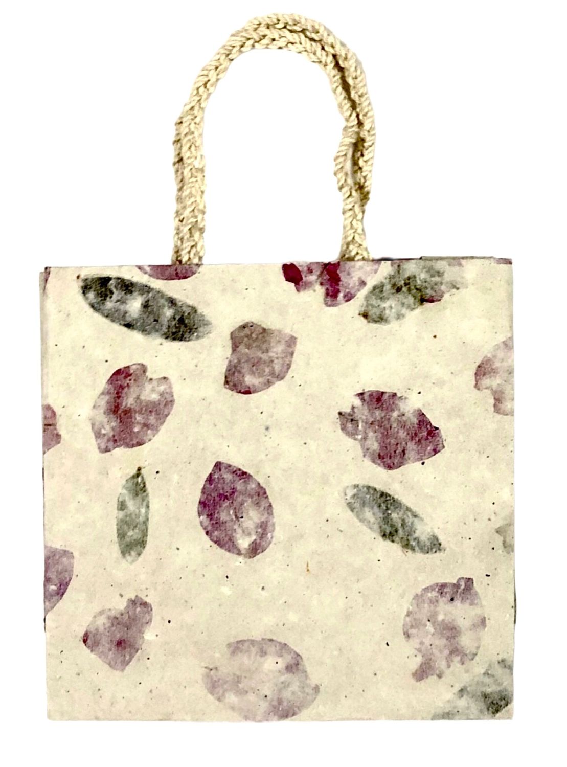 Cotton gift bag with flower petals - Medium / 16*16 cm / كيس هدايا قطني بورق الورد - متوسط