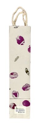 Cotton bottle bag with flower petals / 9*40 cm / كيس زجاجة قطني بورق الورد