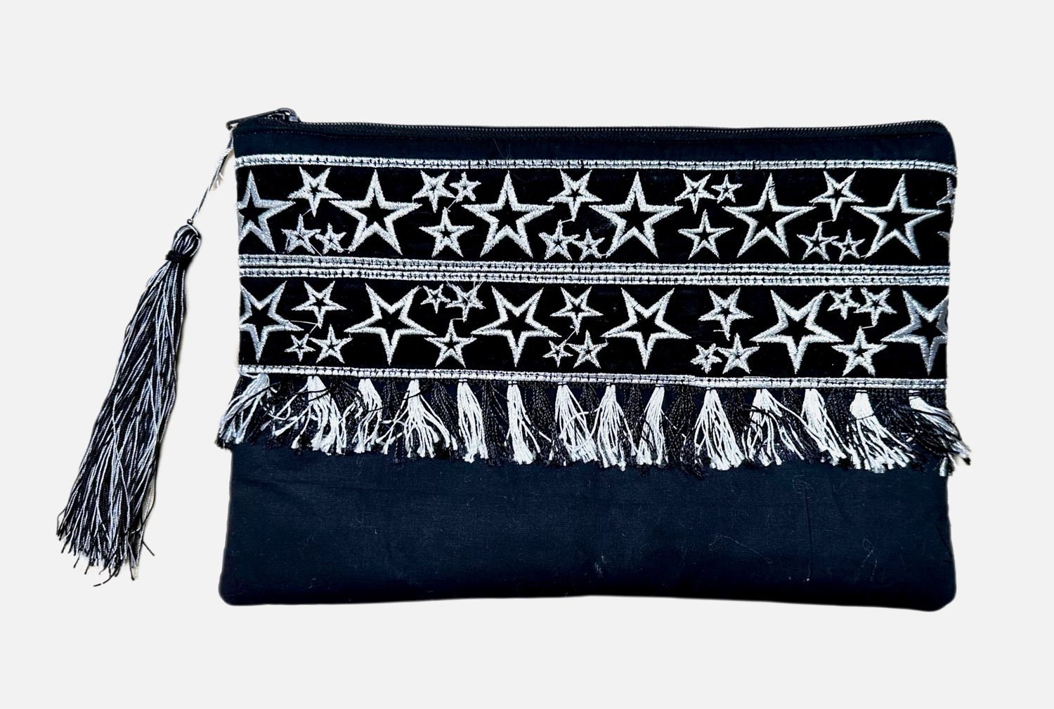 Silver Braided Clutch Bag / 20*30 cm / شنطة بدون يد بجالون فضي