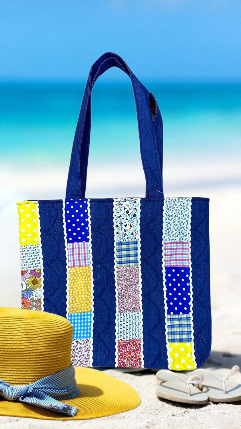 Bag With 2 Sided Colored Ribbons/ 37*42 cm / شنطة بشرائط ملونة من الجانبين