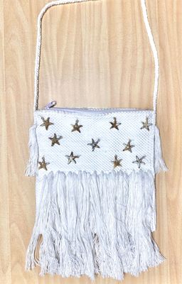 Woven Threads Cross Bag With Star Shells / 28*28 cm / شنطة كروس من الخيوط المنسوجة و النجوم الصدفية