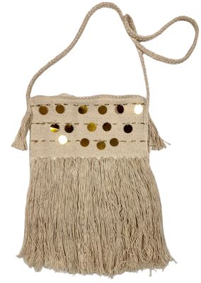 Woven Threads Cross Bag With Sequins / 28*28 cm / شنطة كروس من الخيوط المنسوجة و الترتر