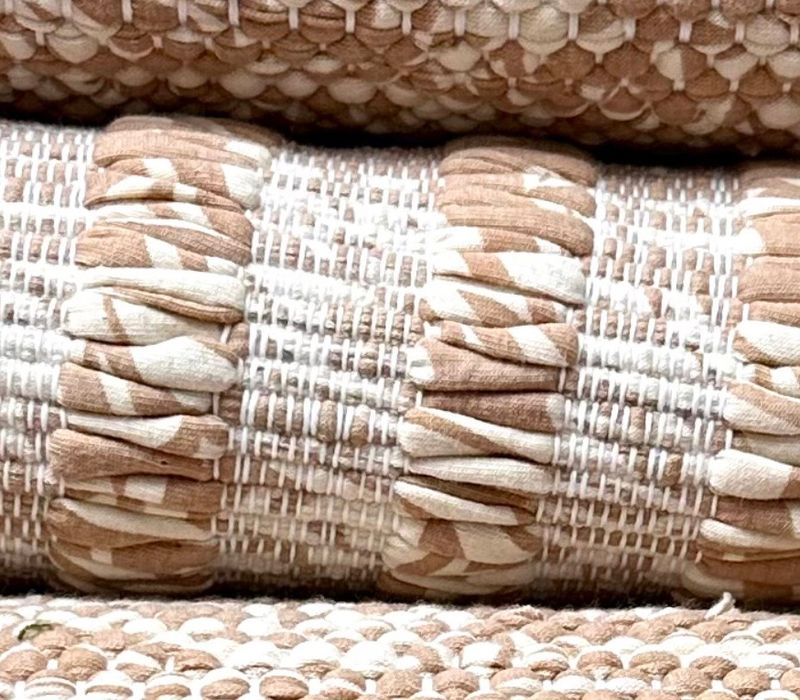 Set of 6 Woven Thread &amp; Rags Placemats ( Diana - Patterned )/ 35*45 cm /  ( ديانا - منقوش) طقم سفرة قماش منسوج ٦ قطع