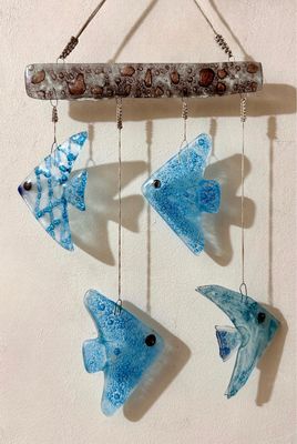 Glass Fish Wall Hanging / 25*50 cm / عليقة حائط سمك زجاجي