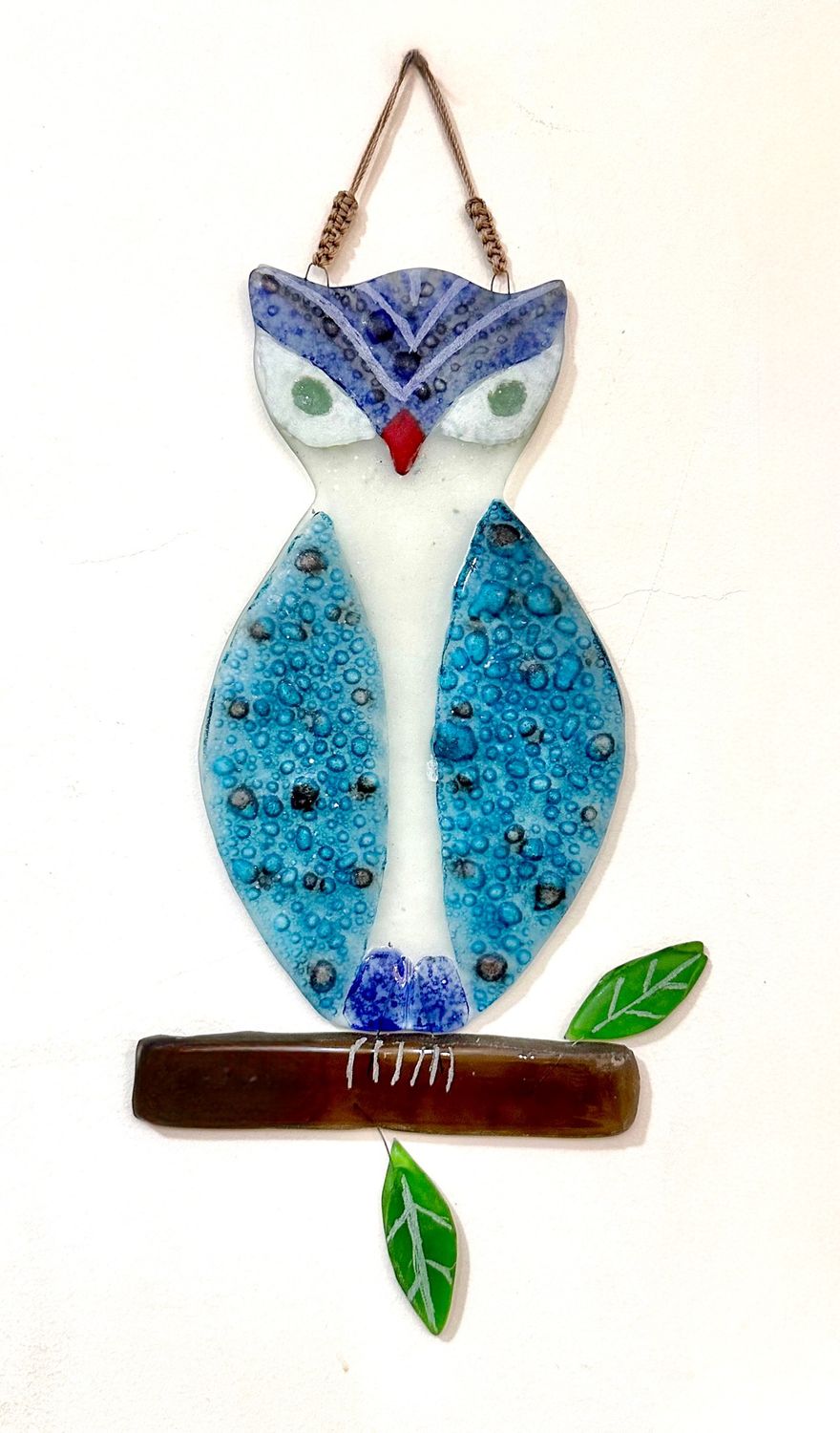 Glass Owl Wall Hanging / 15*30 cm / عليقة بومة زجاجية