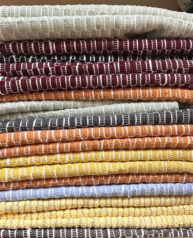 Woven Rug ( Mushroom Weaves) / 80*100 cm /دواسة نسيج ( غرزة عش الغراب )