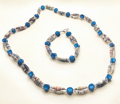 Set Of Double Necklace + Bracelet / طقم عقد مزدوج + سوار 