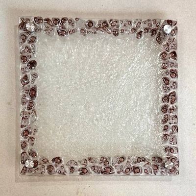 Coaster With Metal Stands / 35*35 cm / طبق مسطح بقوائم معدنية
