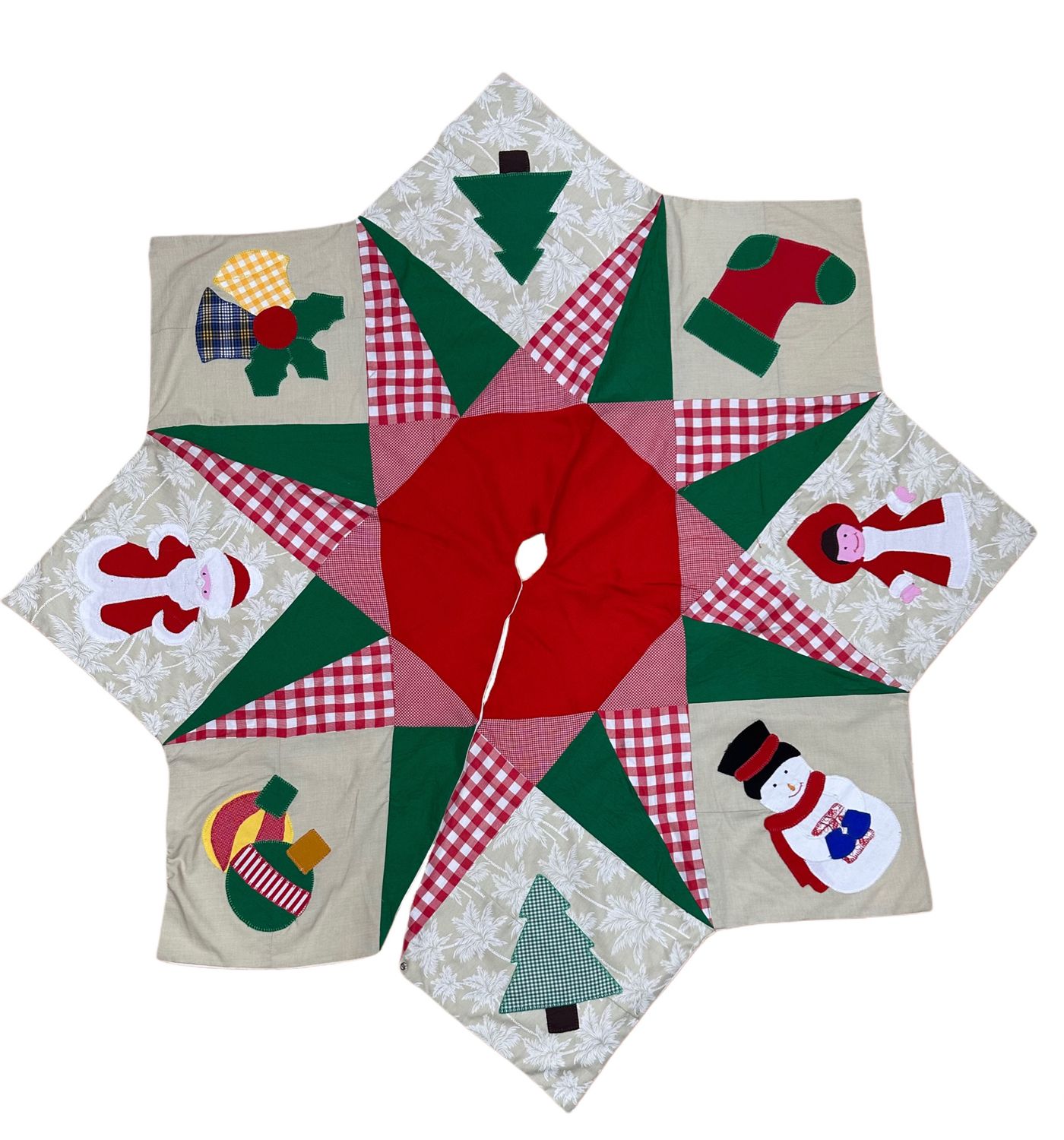 Patchwork &amp; Applique Tree Skirt / 100 cm / قاعدة شجرةباتشورك و ابليك