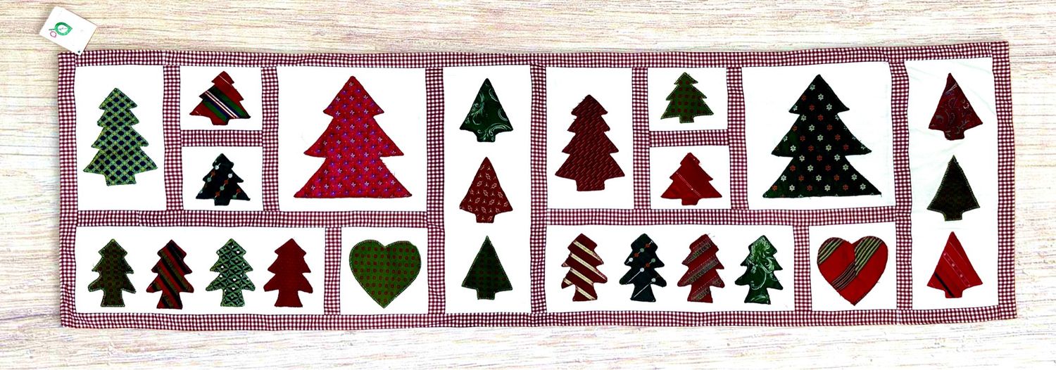 Ties Applique Table Runner / 50*170 cm / مفرش سفرة ابليك من الكراڤتات