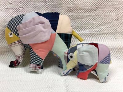Patchwork Elephant Toy / 23 cm / لعبة فيل باتشورك