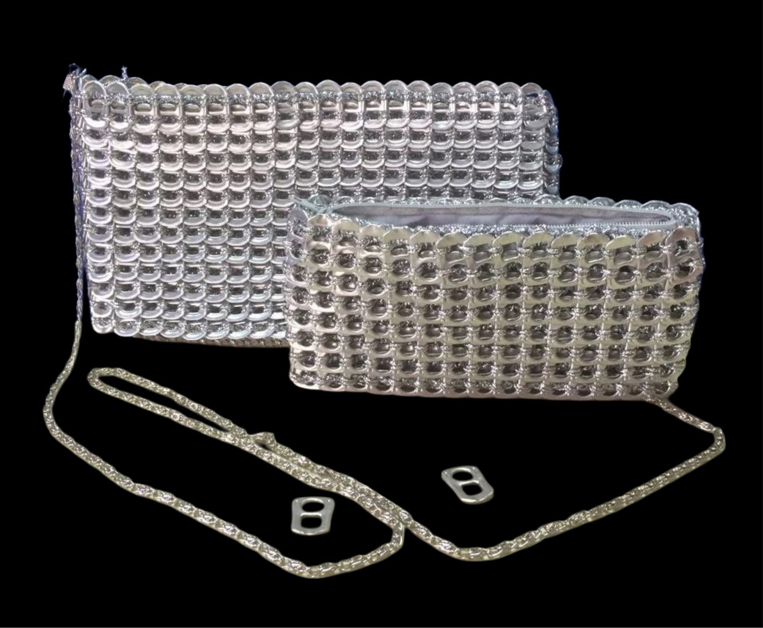 Can Tabs Handbag ( Only Silver Is Available now ): Small / Medium / Large شنطة كانز ( متاح فضي فقط حاليا ): صغيرة / وسط / كبيرة
