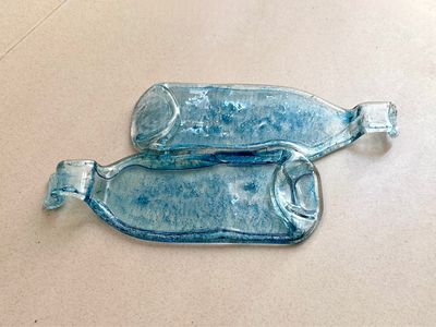 2 Colored Blue Bottles / ٢ زجاجة ملونة زرقاء