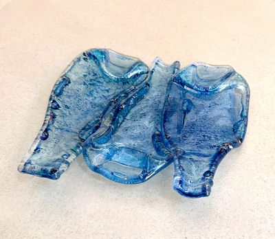 3 Small Blue Bottles / ٣ زجاجات زرقاء صغيرة 