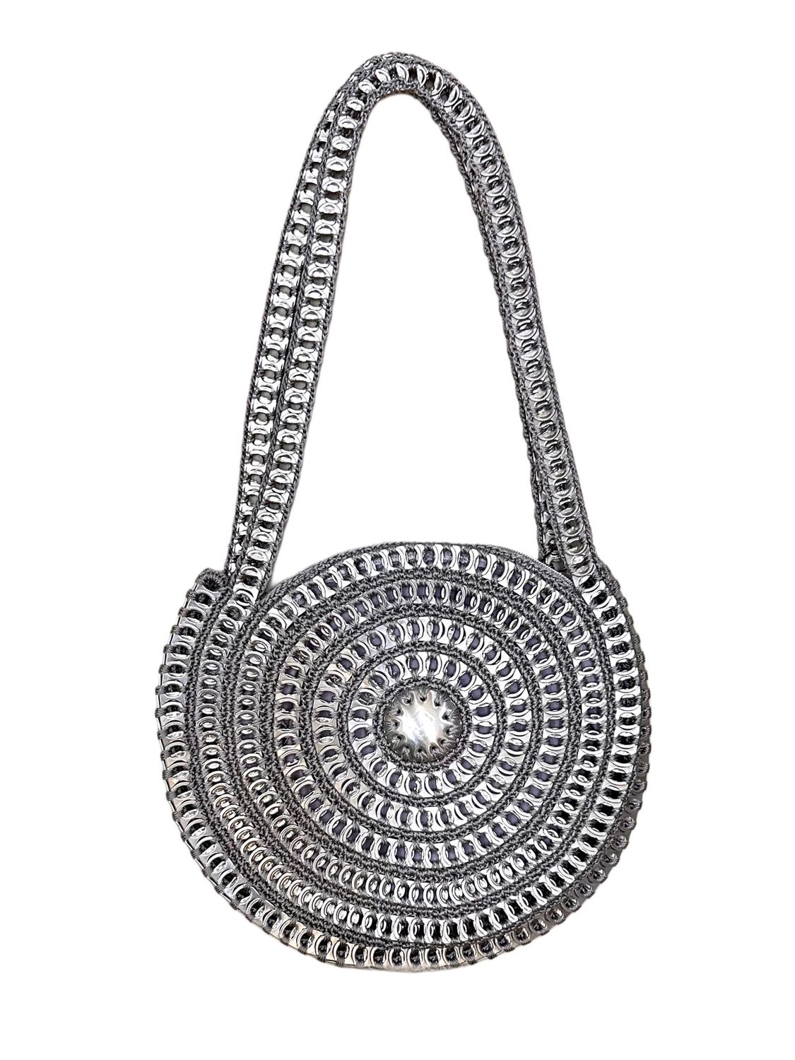 Short Hand Round Can Tabs Handbag / 25 cm / شنطة كانز مستديرة بيد قصيرة
