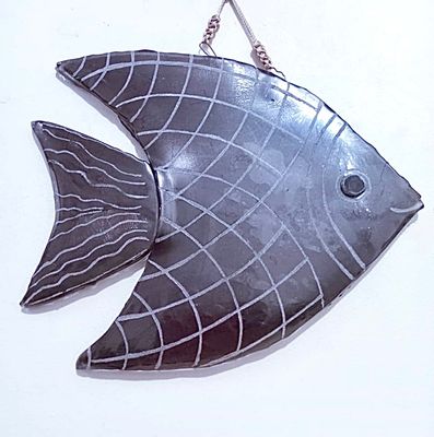 Brown Fish Wall Hanging / 20*22 cm / عليقة حائط سمكة بنية