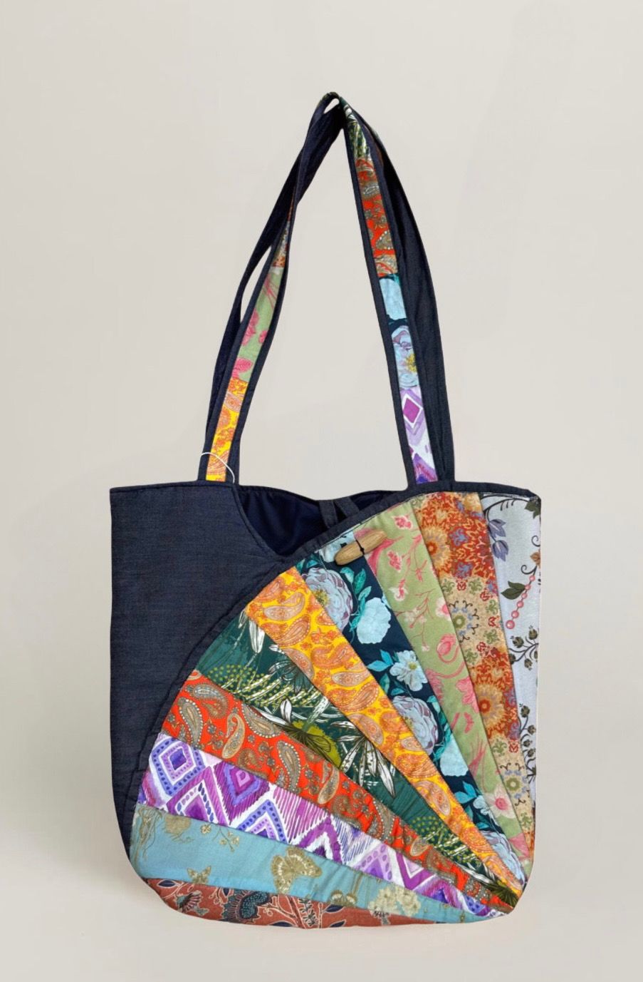 Patchwork Fan Bag / 40*40 cm / شنطة باتشورك مروحة