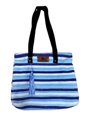Woven Bag With Leather Handel / 35*35 cm / شنطة نسيج بيد جلد