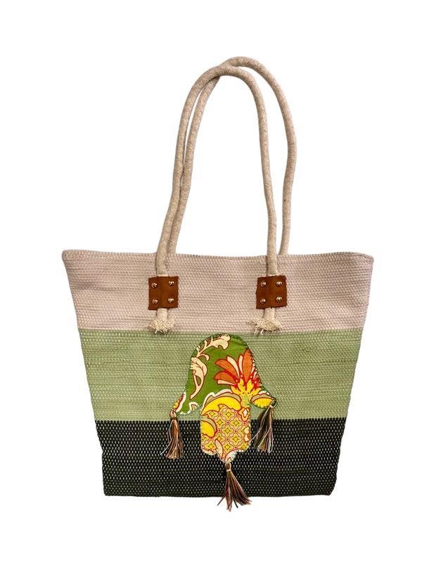 Applique Weaving Bag / 40*45 cm / شنطة نسيج بأبليك