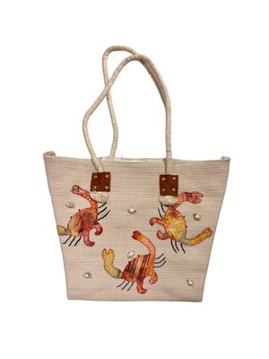 Applique Weaving Bag / 40*45 cm / شنطة نسيج بأبليك