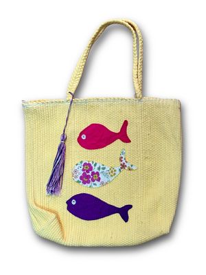 Applique Weaving Bag / 40*45 cm / شنطة نسيج بأبليك