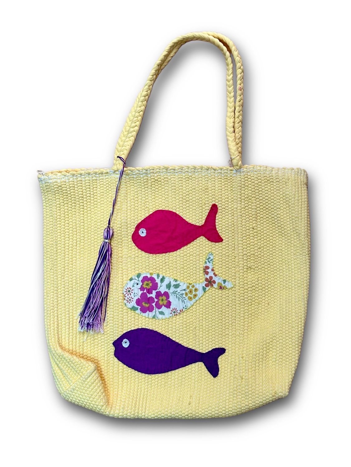 Applique Weaving Bag / 40*45 cm / شنطة نسيج بأبليك