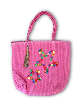 Woven Bag With Beads / 35*45 cm / شنطة منسوجة مزينة بخرز