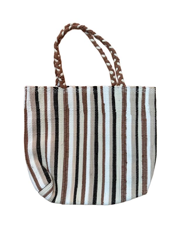 Striped Woven Bag / 35*45 cm / شنطة نسيج مقلمة