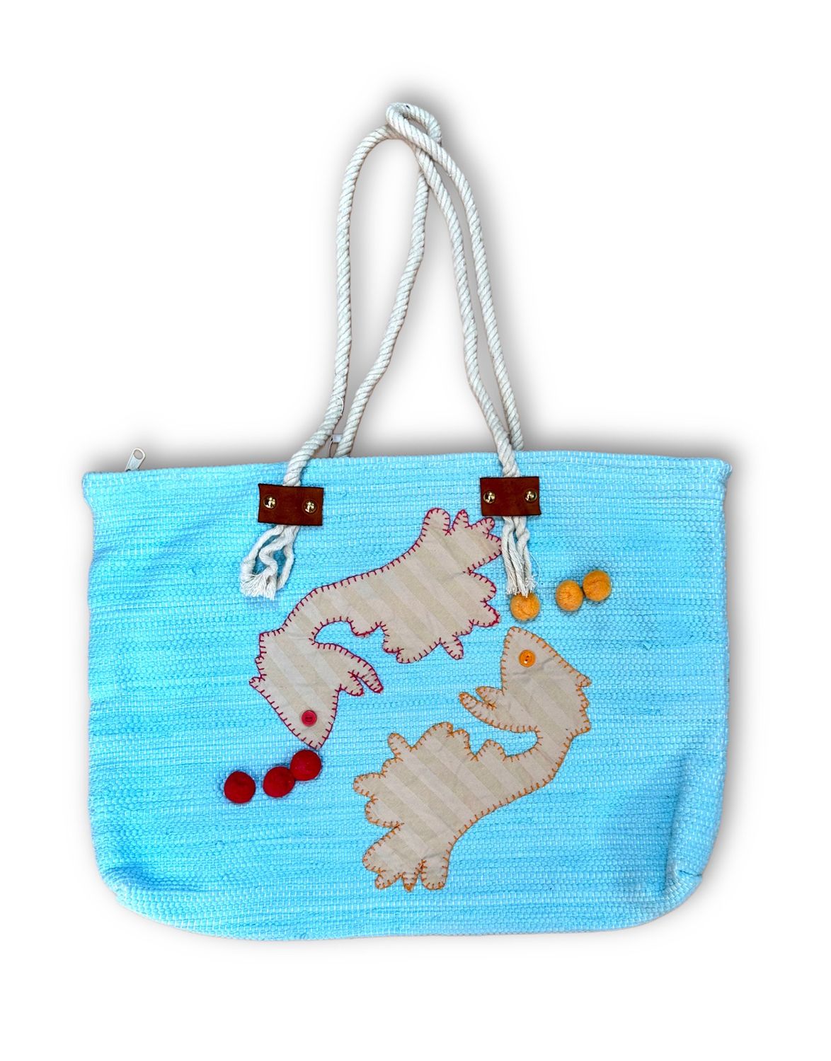 Applique Weaving Bag / 40*45 cm / شنطة نسيج بأبليك