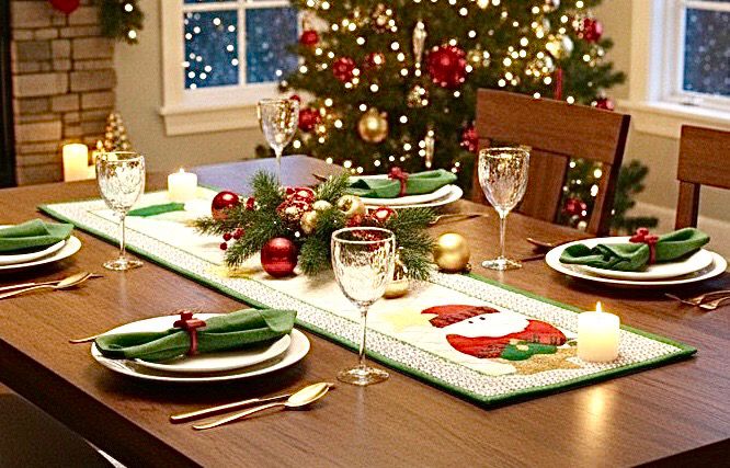 Applique Table Runner / 40*140 cm / مفرش سفرة ابليك