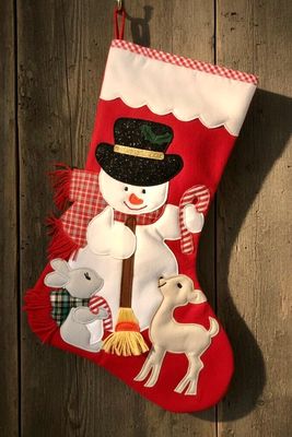 Snowman With Animals Stocking / 25*45 cm / جورب رجل الثلج مع حيوانات