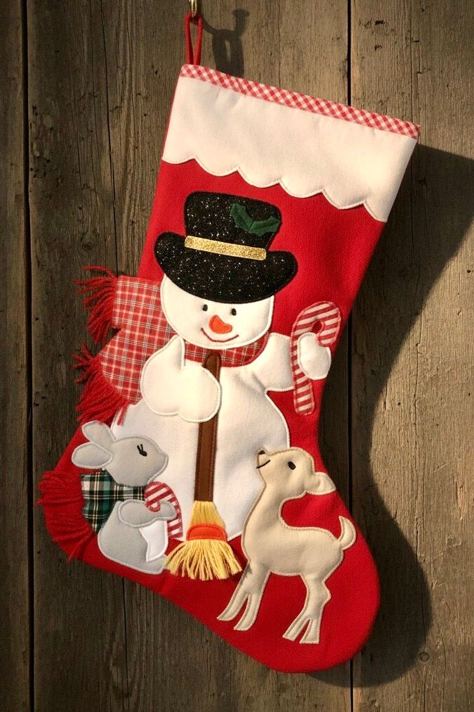 Snowman With Animals Stocking / 25*45 cm / جورب رجل الثلج مع حيوانات