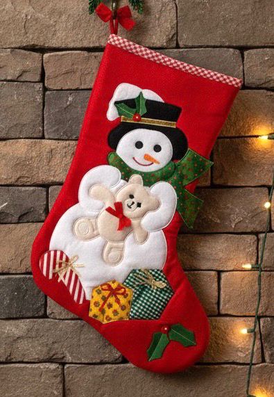 Snowman With Gifts Stocking / 25*45 cm / جورب رجل الثلج مع هدايا