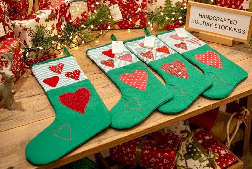 Applique Medium Stocking/ 15*40 cm / جورب متوسط ابليك