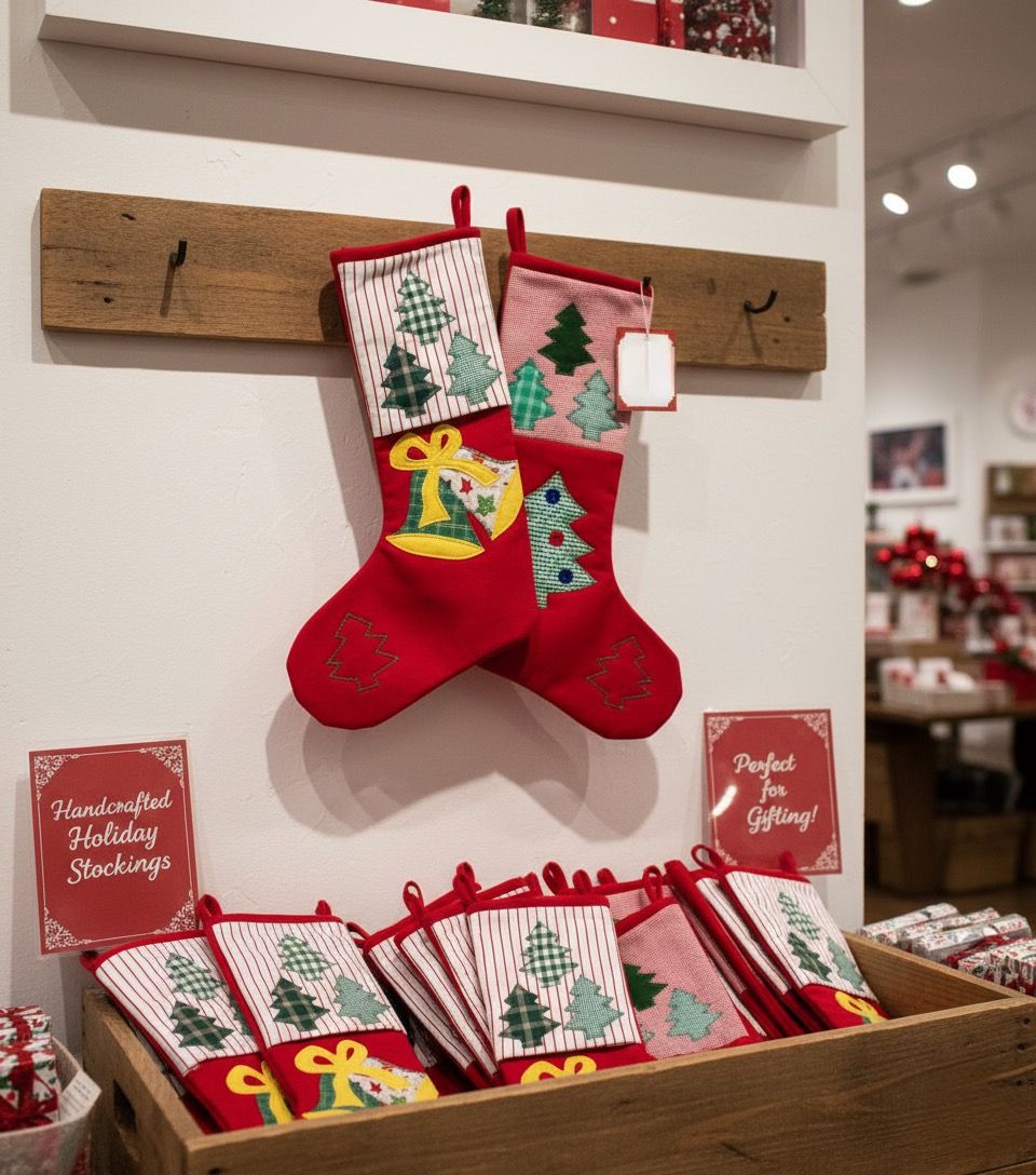 Medium Applique Stocking/ 15*40 cm / جورب ابليك متوسط