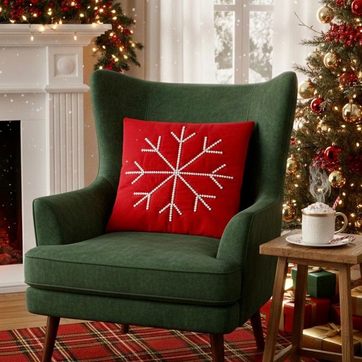 Cushion Cover With Beads / 45*45 cm /  كيس خددية بالخرز