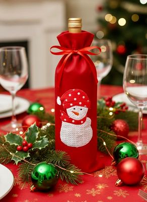 Applique Bottle Case / 15*35 cm / كيس زجاجة ابليك