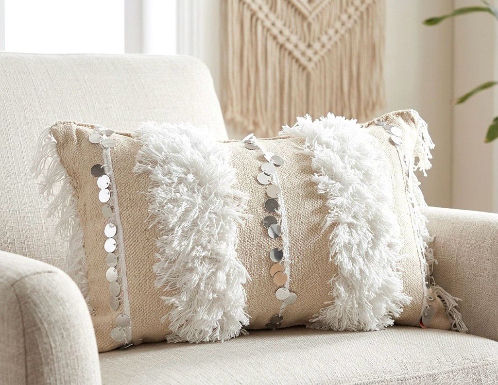 Thread Cushion With Filling / 40*60 cm / خددية خيوط بالحشو