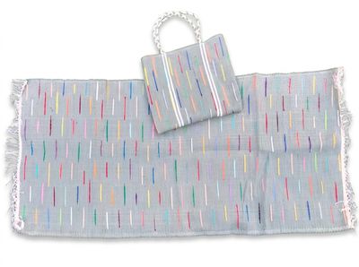  Beach or Picnic Set ( Flash ) : Rag Rug + Bag / 80*160 cm + 40*45 cm / طقم بلاچ ٢ قطعة ( قطع صغيرة ) : سجادة + شنطة  