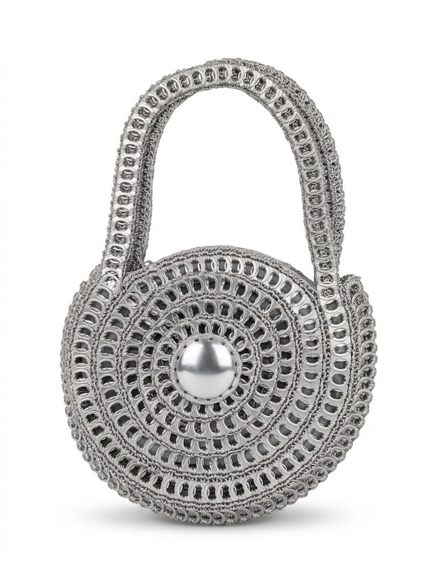 Short Hand Round Can Tabs Handbag / 25 cm / شنطة كانز مستديرة بيد قصيرة