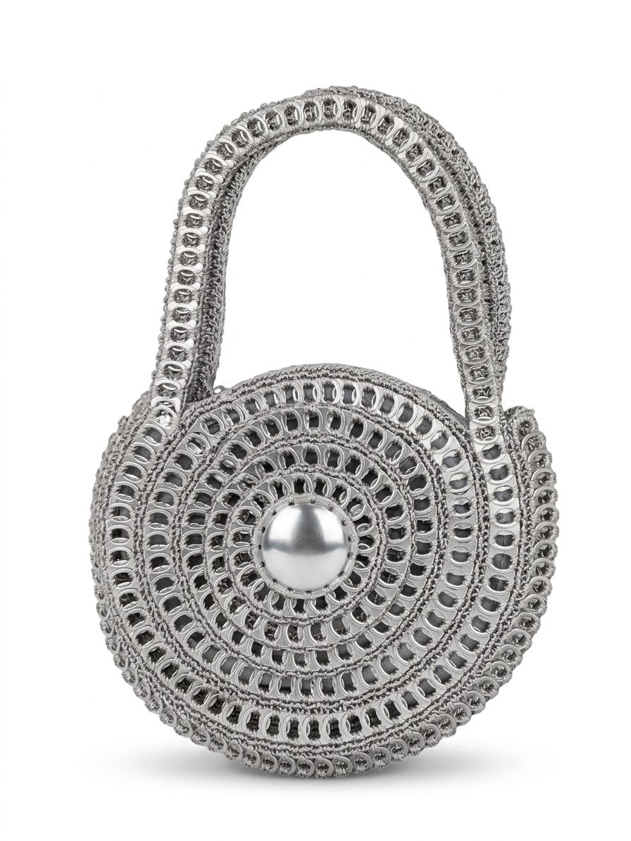 Short Hand Round Can Tabs Handbag / 25 cm / شنطة كانز مستديرة بيد قصيرة