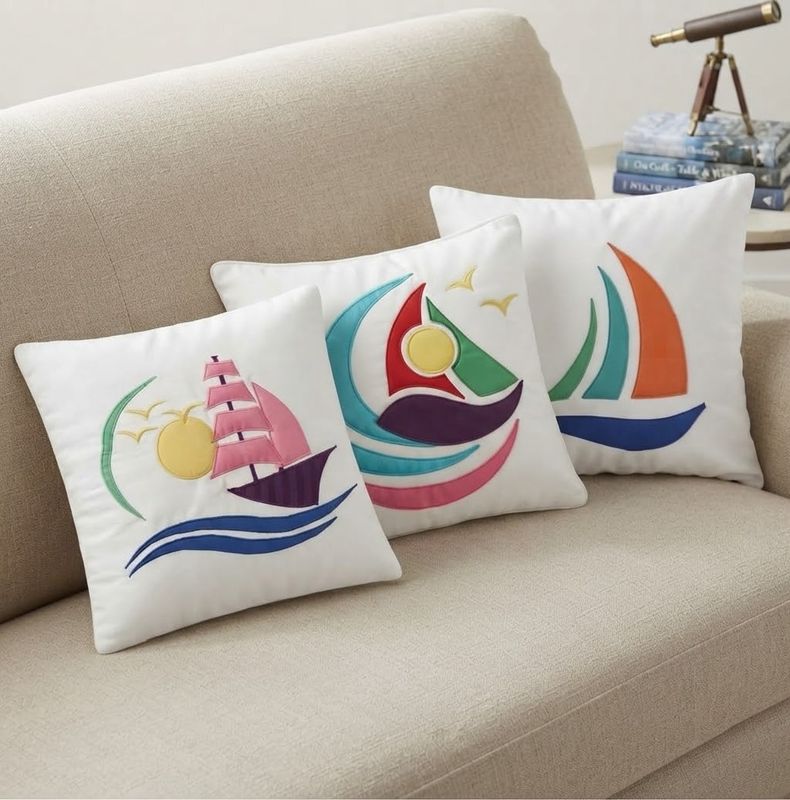 Applique Cushion Cover / 45*45 cm / كيس خددية أبليك