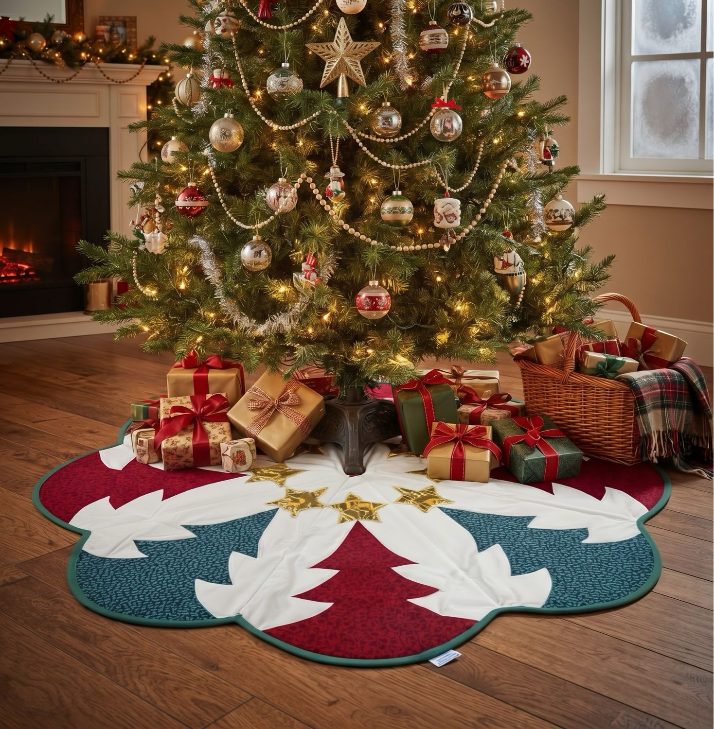 Patchwork Tree Skirt / 115 cm / قاعدة شجرة باتشورك