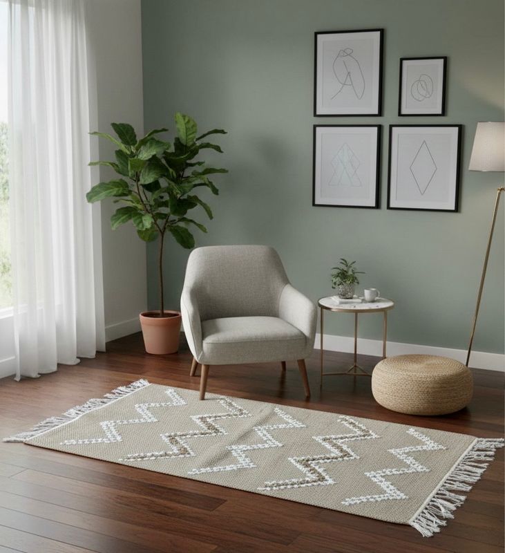 Woven Rug With Stitches / 65*100 cm / دواسة نسيج بالغرز