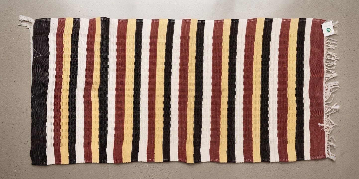 Striped Rug With Stitches / 80*160 cm / سجادة مقلمة بغرزة